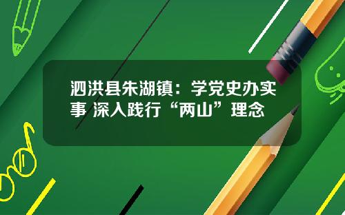 泗洪县朱湖镇：学党史办实事 深入践行“两山”理念