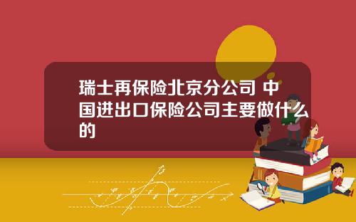 瑞士再保险北京分公司 中国进出口保险公司主要做什么的