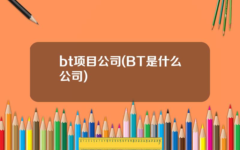 bt项目公司(BT是什么公司)