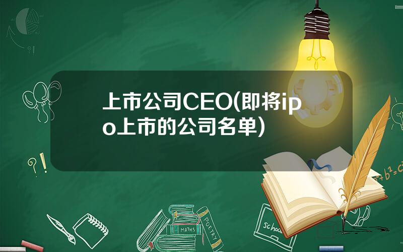 上市公司CEO(即将ipo上市的公司名单)