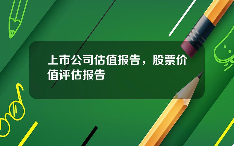 上市公司估值报告，股票价值评估报告