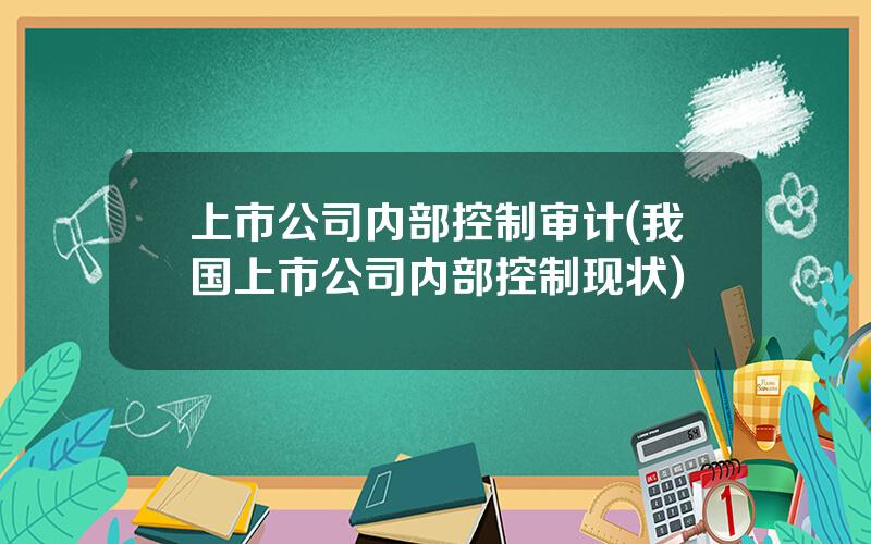 上市公司内部控制审计(我国上市公司内部控制现状)