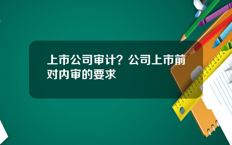 上市公司审计？公司上市前对内审的要求