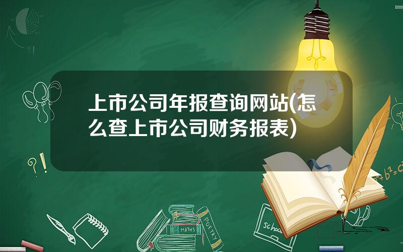 上市公司年报查询网站(怎么查上市公司财务报表)