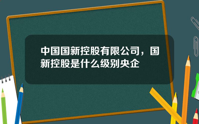 中国国新控股有限公司，国新控股是什么级别央企