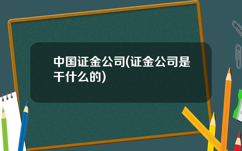 中国证金公司(证金公司是干什么的)