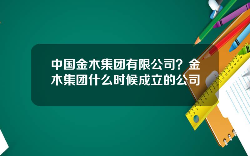 中国金木集团有限公司？金木集团什么时候成立的公司