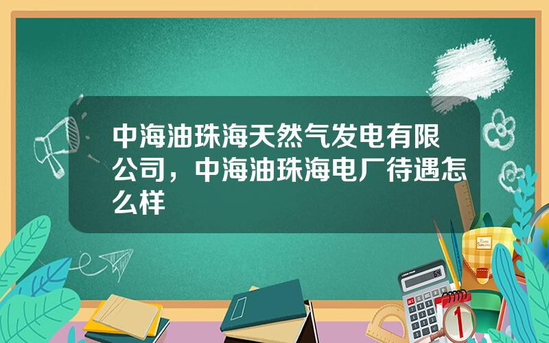 中海油珠海天然气发电有限公司，中海油珠海电厂待遇怎么样