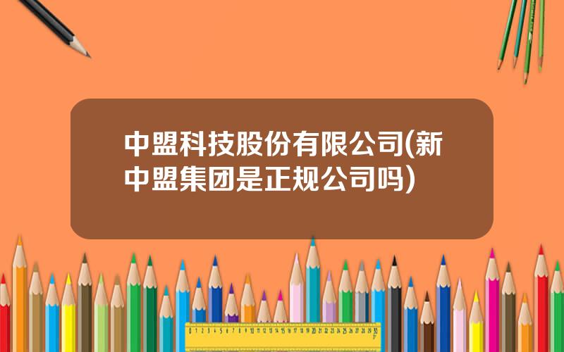 中盟科技股份有限公司(新中盟集团是正规公司吗)