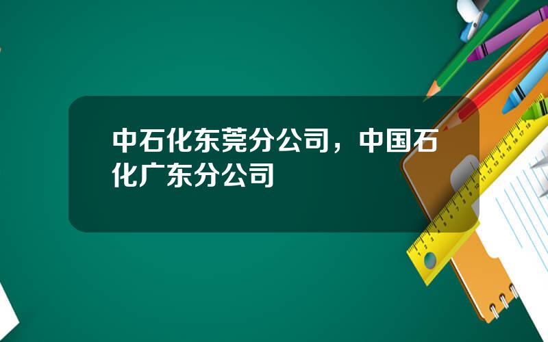 中石化东莞分公司，中国石化广东分公司