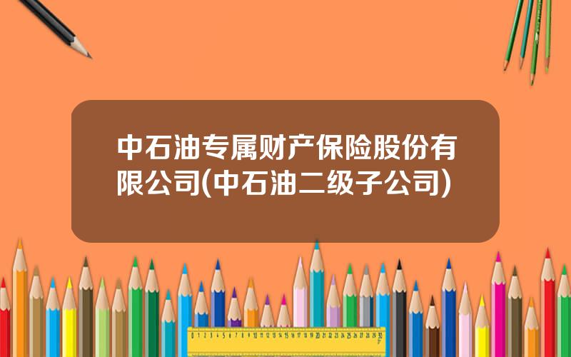 中石油专属财产保险股份有限公司(中石油二级子公司)