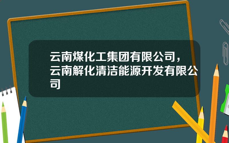 云南煤化工集团有限公司，云南解化清洁能源开发有限公司