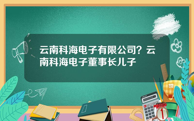 云南科海电子有限公司？云南科海电子董事长儿子