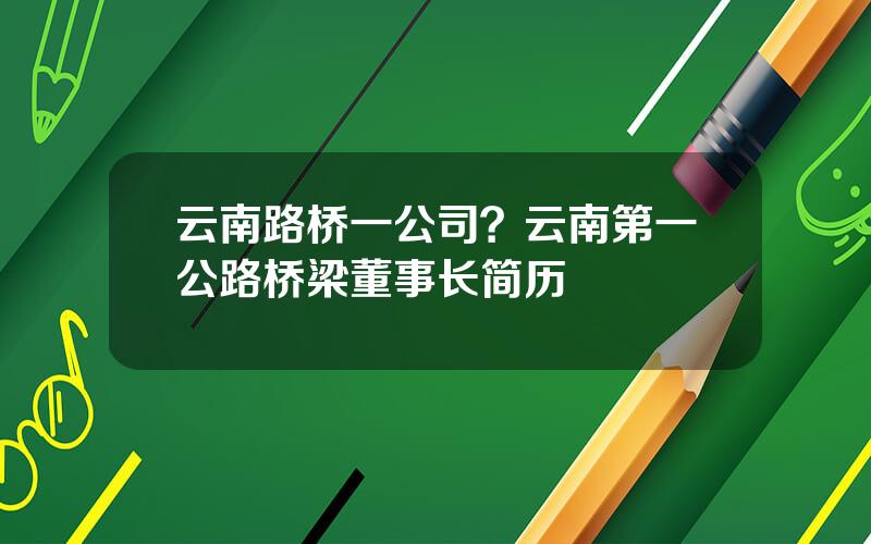 云南路桥一公司？云南第一公路桥梁董事长简历