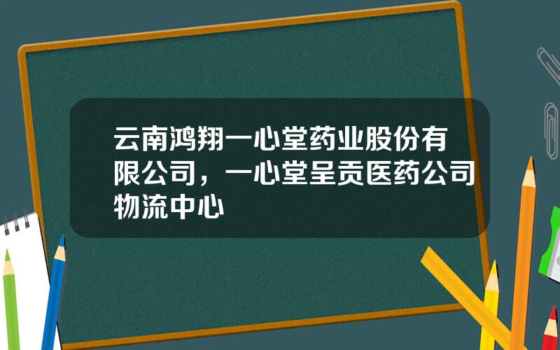 云南鸿翔一心堂药业股份有限公司，一心堂呈贡医药公司物流中心