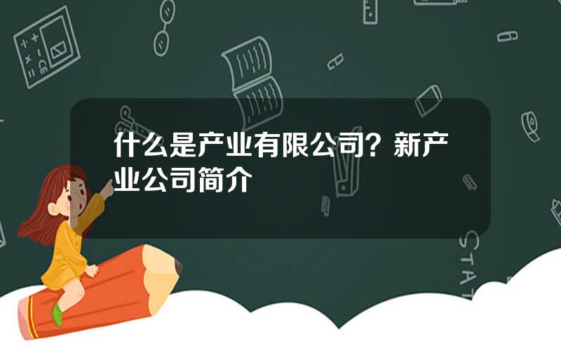 什么是产业有限公司？新产业公司简介