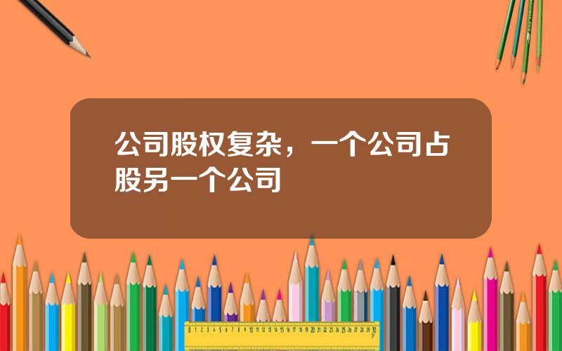 公司股权复杂，一个公司占股另一个公司