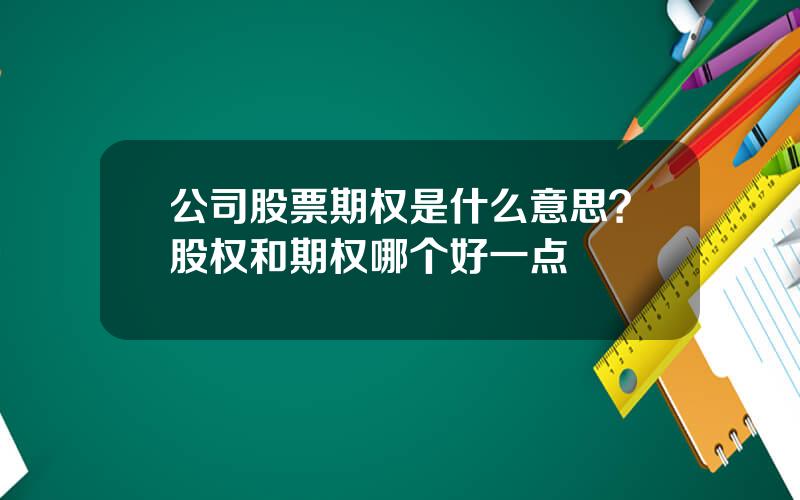 公司股票期权是什么意思？股权和期权哪个好一点