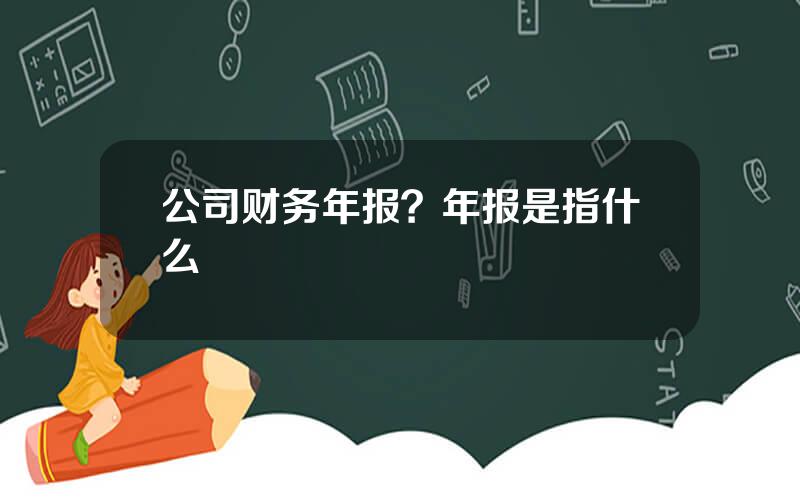 公司财务年报？年报是指什么