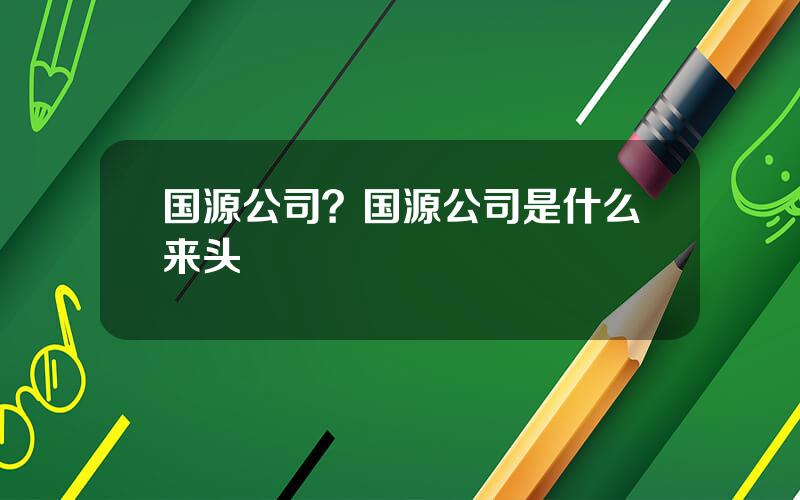 国源公司？国源公司是什么来头