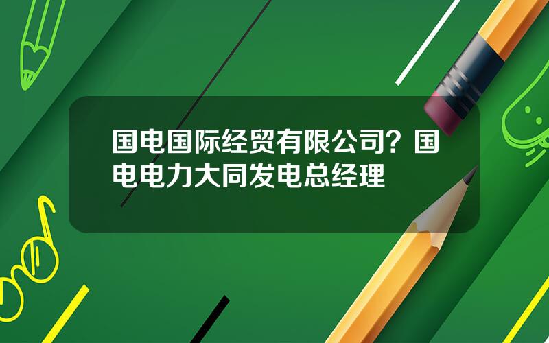 国电国际经贸有限公司？国电电力大同发电总经理