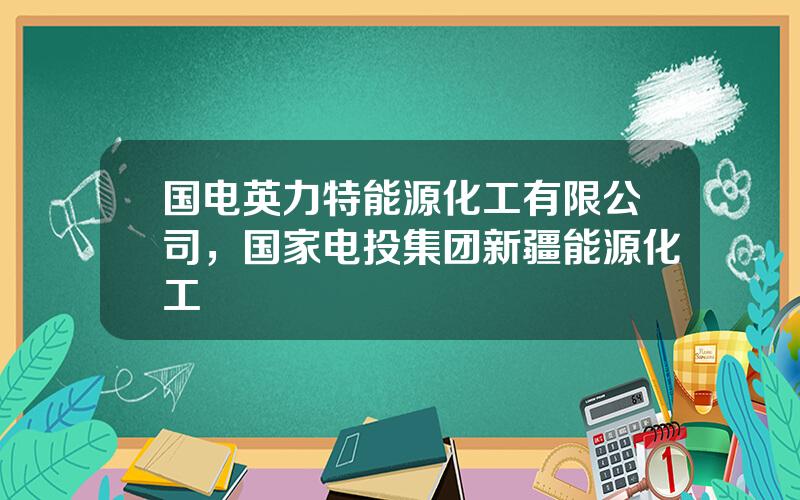 国电英力特能源化工有限公司，国家电投集团新疆能源化工