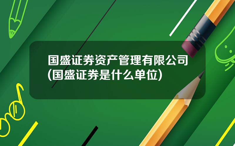 国盛证券资产管理有限公司(国盛证券是什么单位)