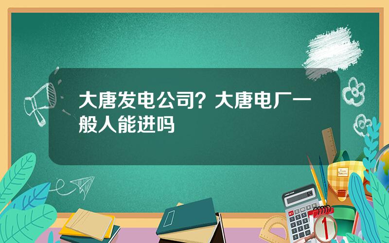 大唐发电公司？大唐电厂一般人能进吗