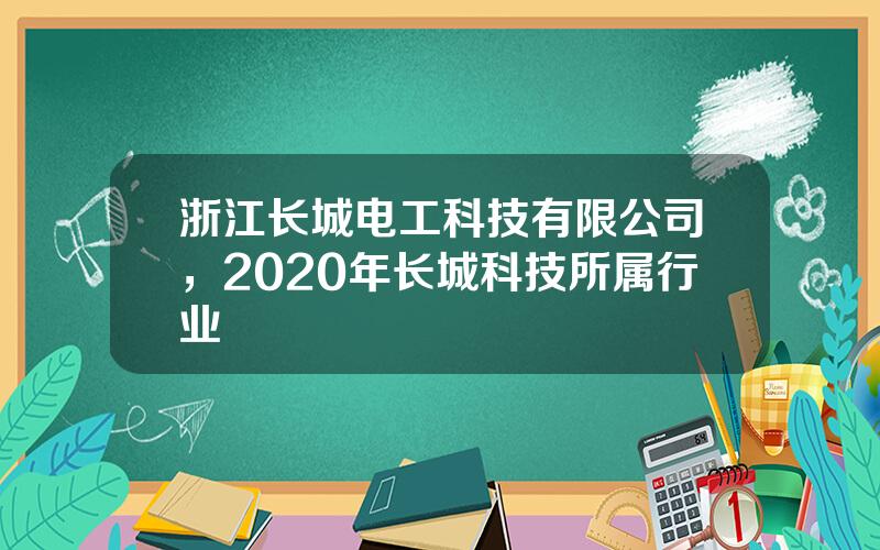 浙江长城电工科技有限公司，2020年长城科技所属行业